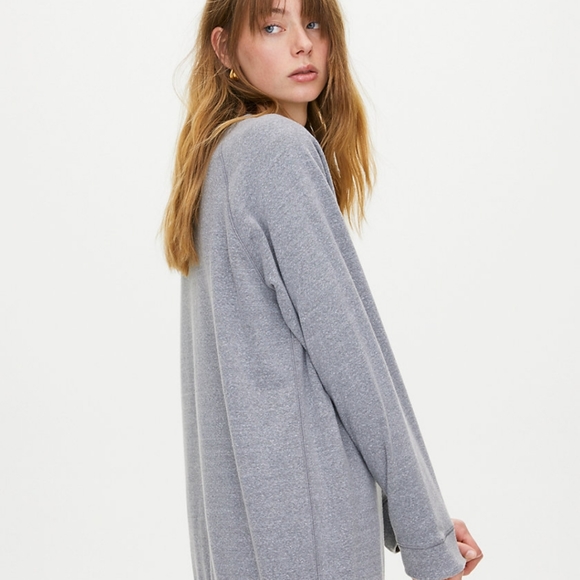 Aritzia Wilfred Free Rachel Grey Heathered Crew - Picture 4 of 10